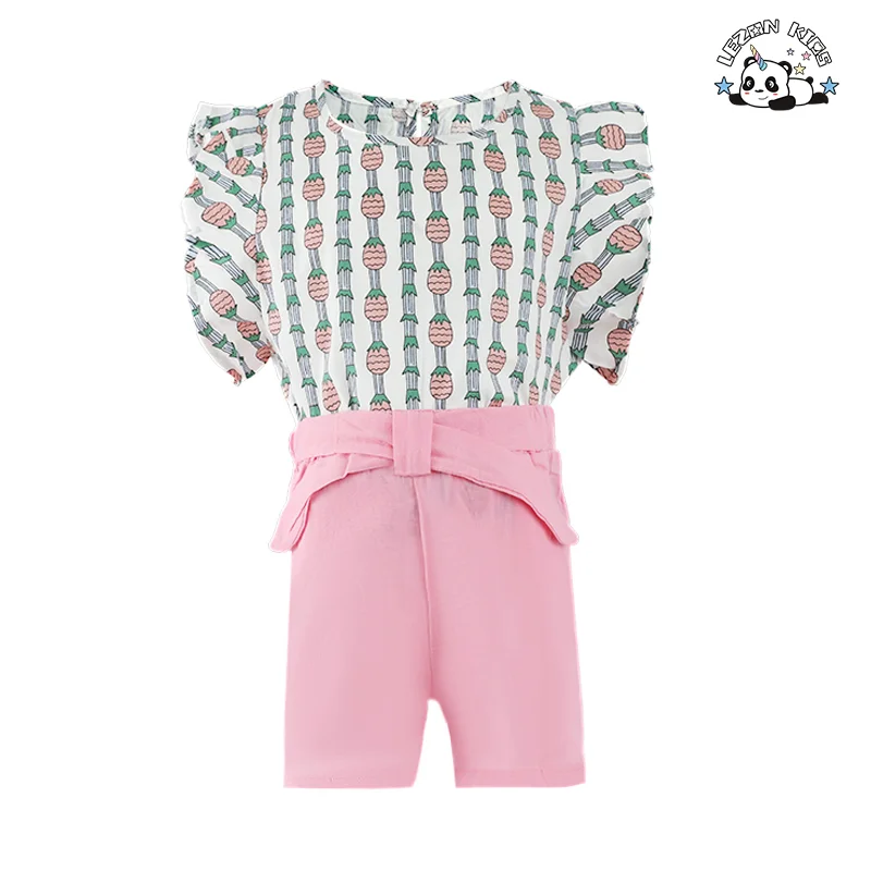 LEZONKIDS - Roupas infantis por atacado sem mangas com estampa de abacaxi para meninas